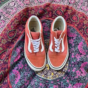 Womens 6.5/mens 5 vans. Color “hot sauce” specialty color from Madewell